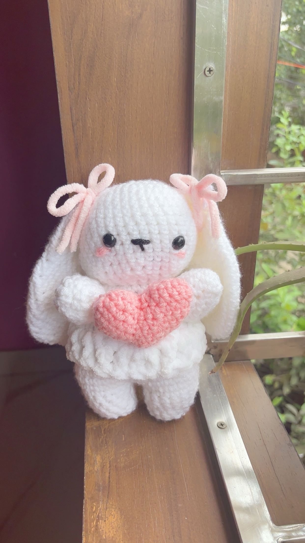 Crochet Rabbit Plush With Heart | Cute Amigurumi Animal