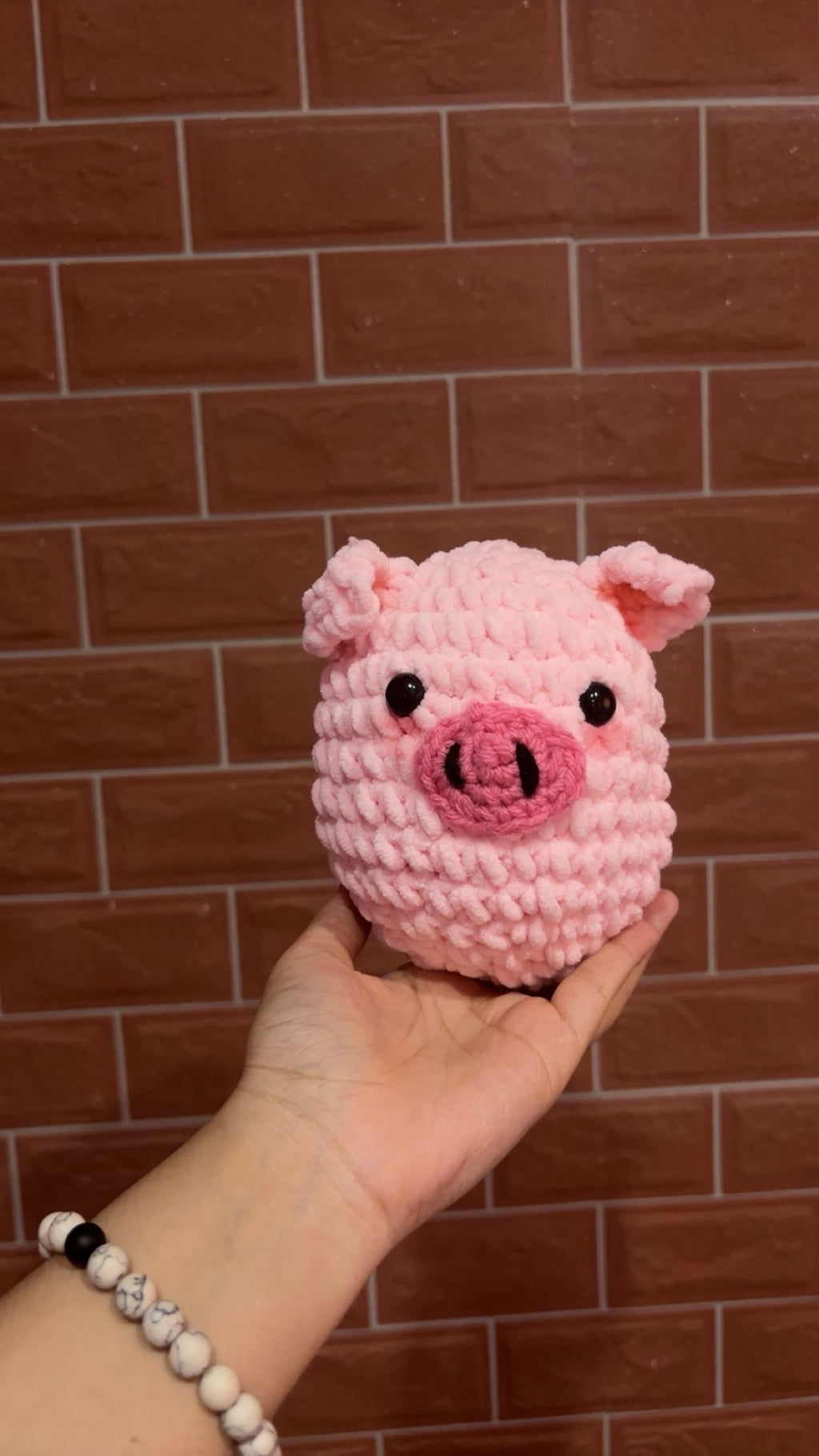 Handmade Crochet Pig Plush – Soft Amigurumi Piggy Toy, Kawaii Farm Animal Gift