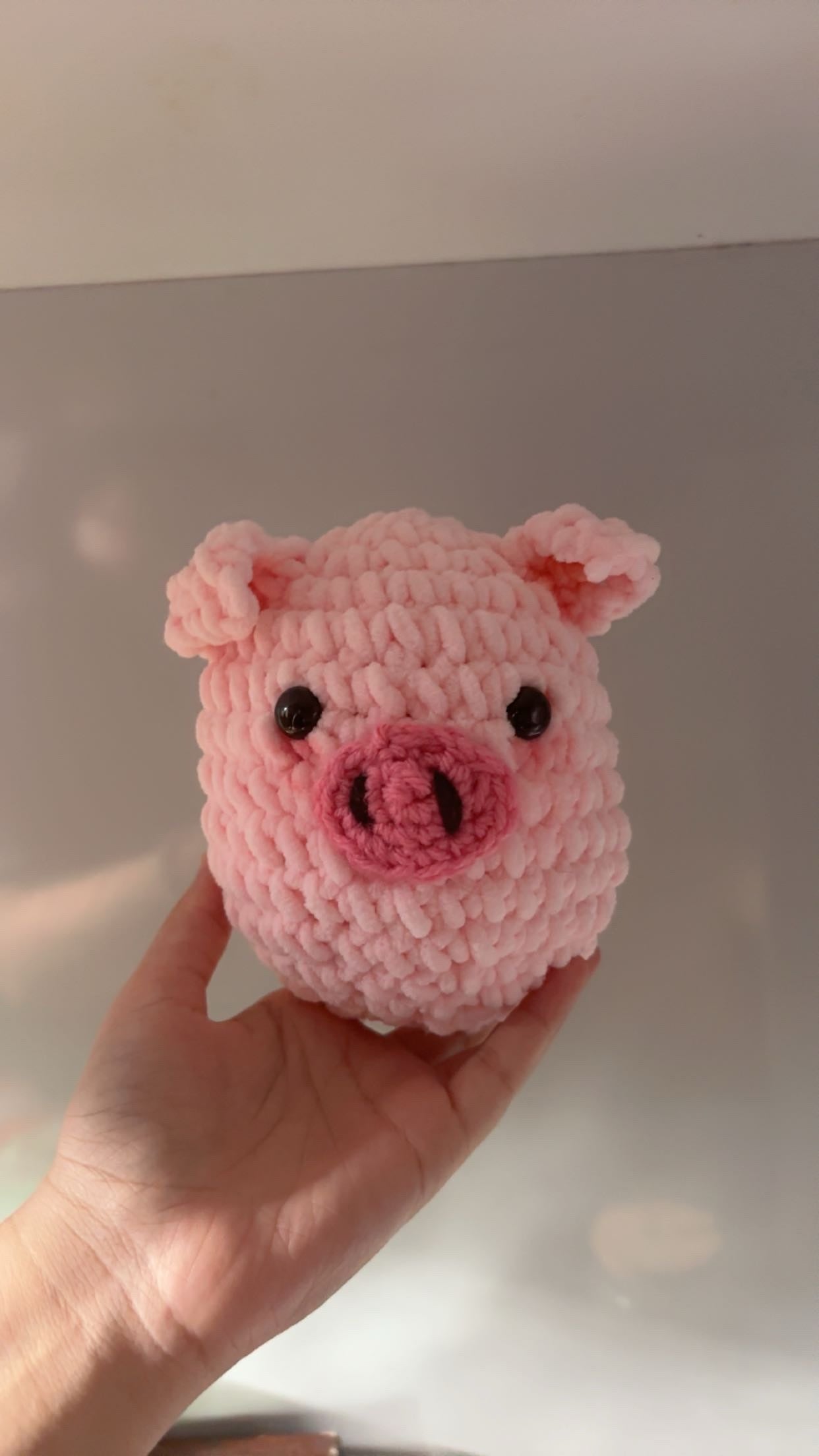 Handmade Crochet Pig Plush – Soft Amigurumi Piggy Toy, Kawaii Farm Animal Gift