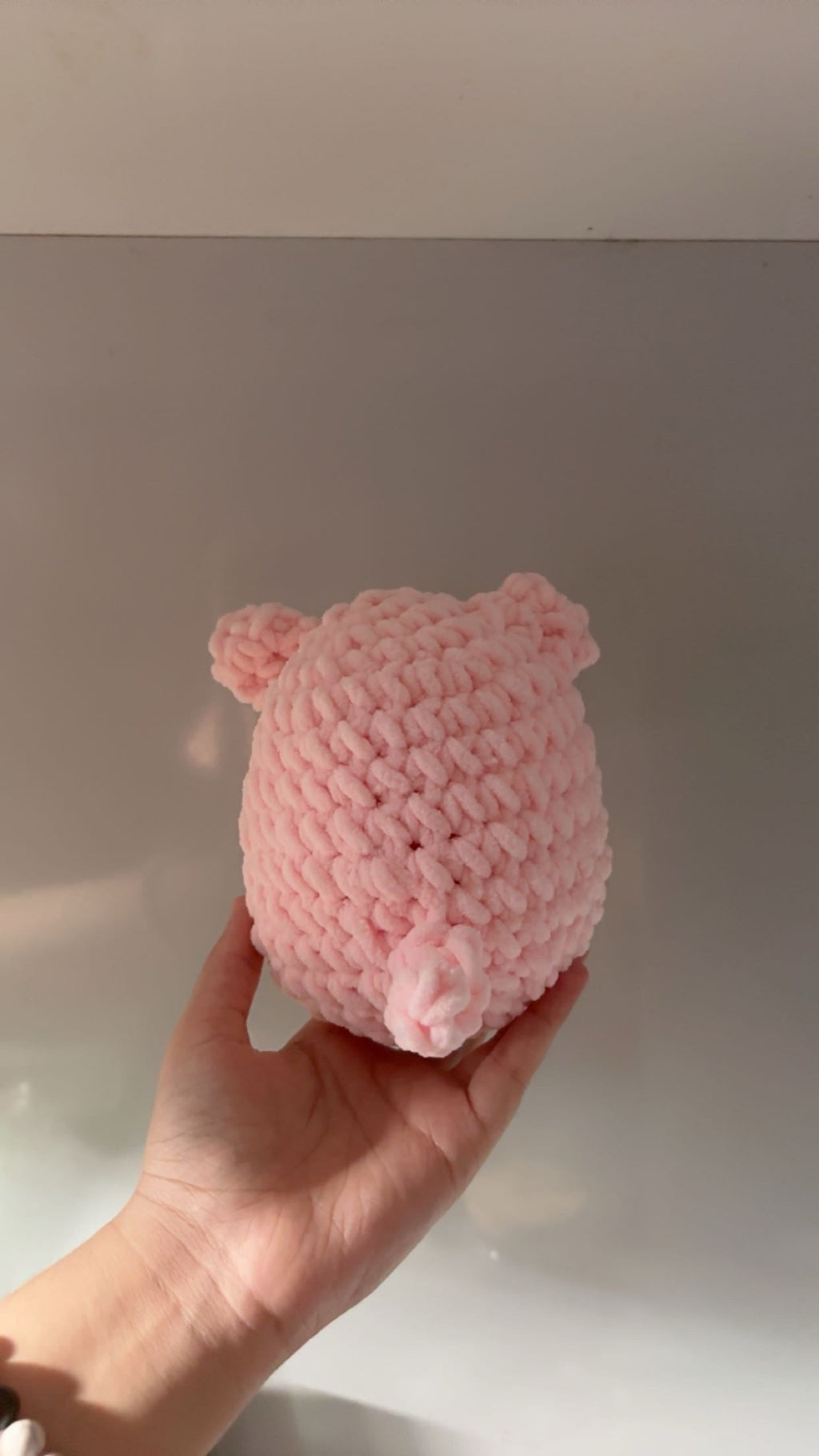 Handmade Crochet Pig Plush – Soft Amigurumi Piggy Toy, Kawaii Farm Animal Gift