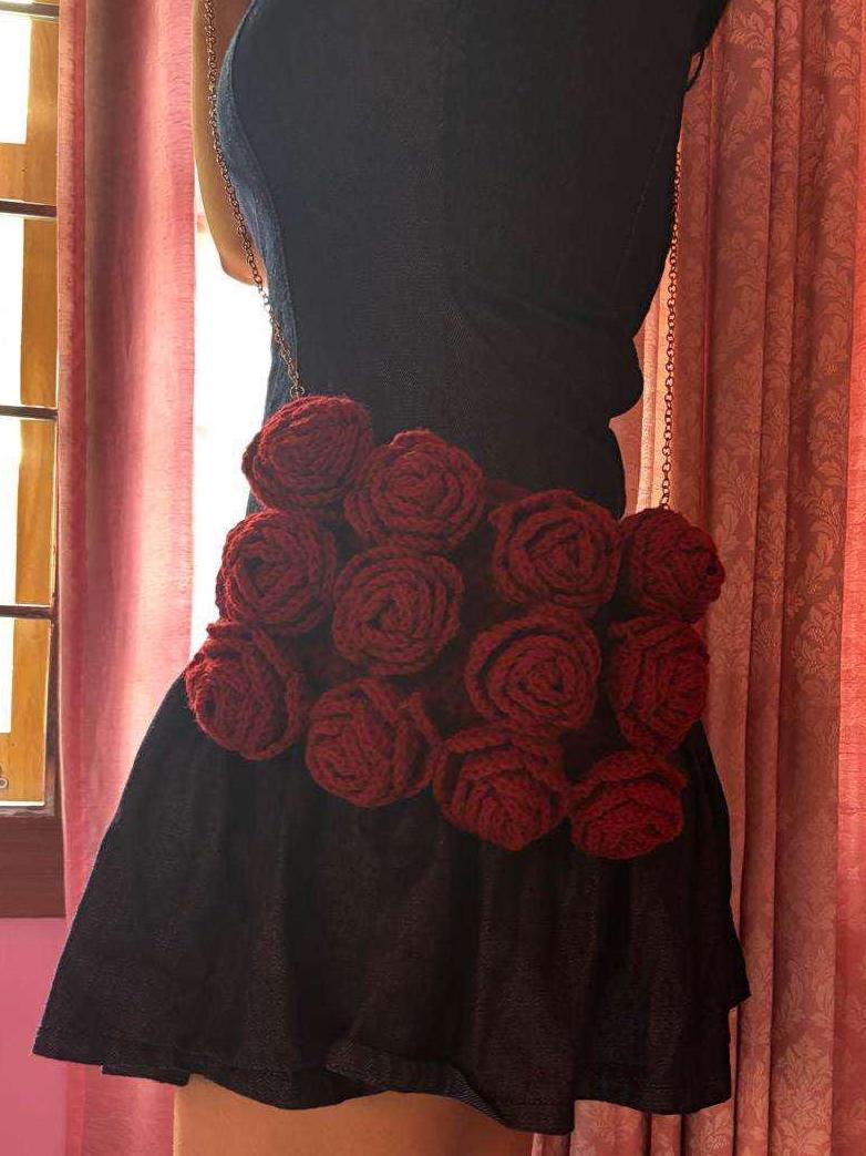 Crochet Rose Bag