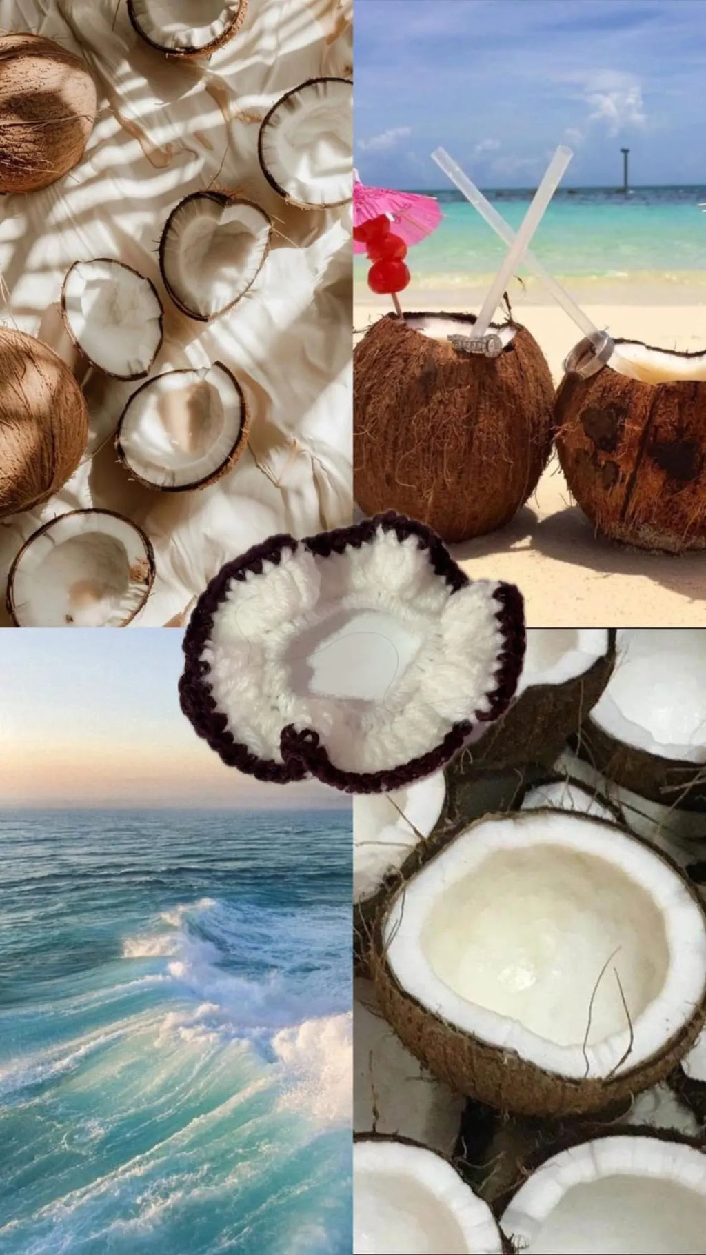 Handmade Fruit-Inspired Crochet Scrunchies – Watermelon, Coconut & Strawberry Hair Ties