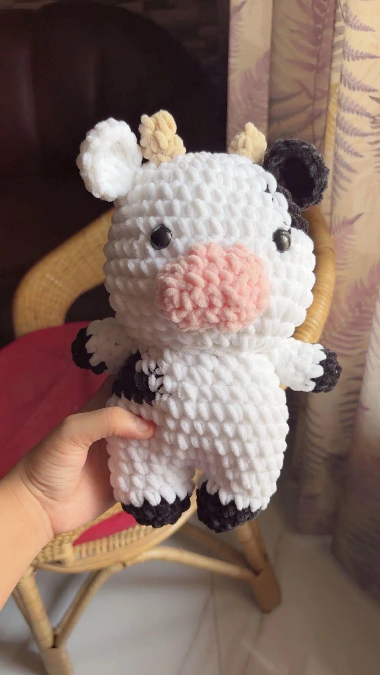Crochet Cow Plushie | Handmade Amigurumi Toy | Soft Stuffed Animal Gift