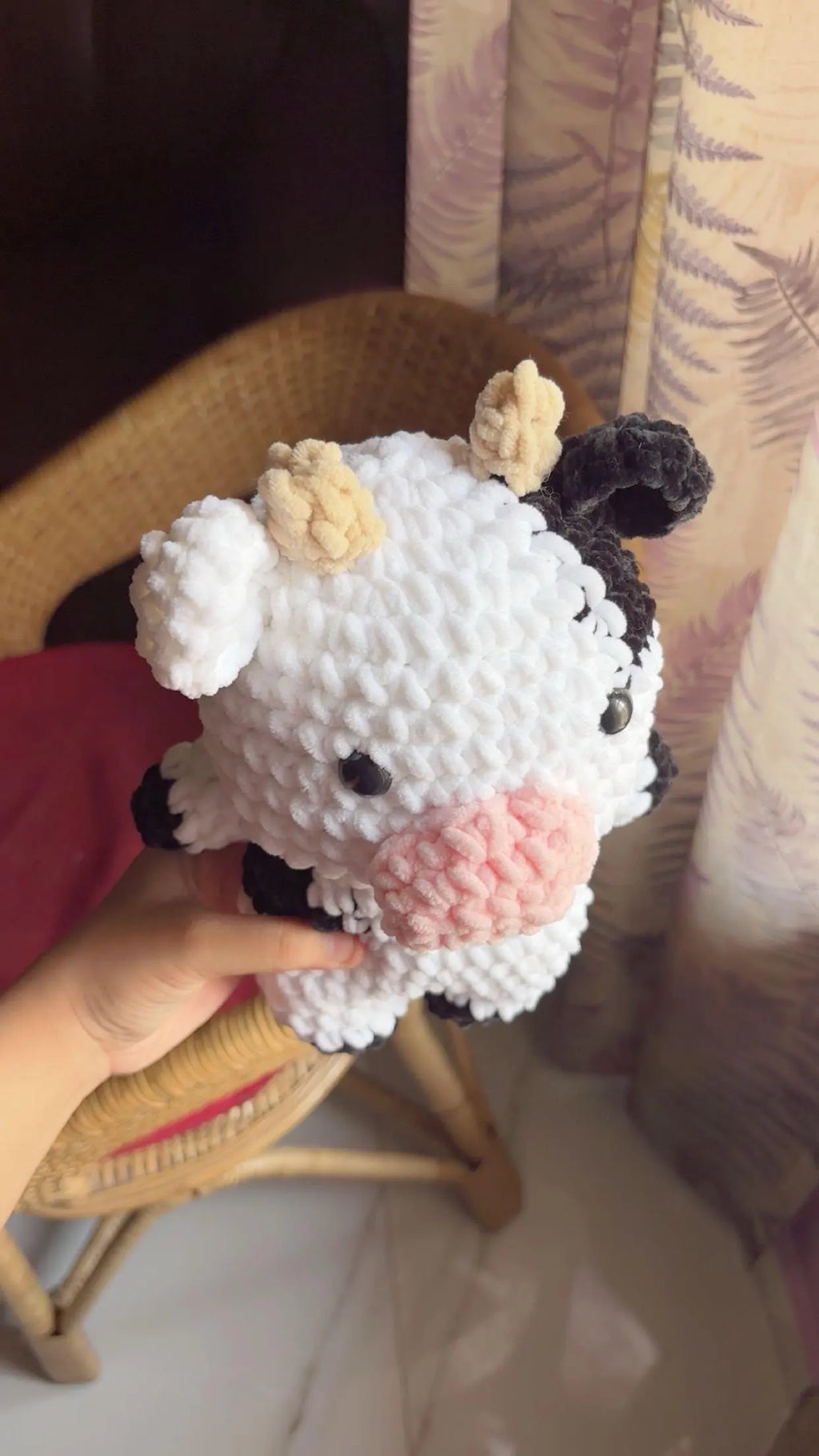 Crochet Cow Plushie | Handmade Amigurumi Toy | Soft Stuffed Animal Gift
