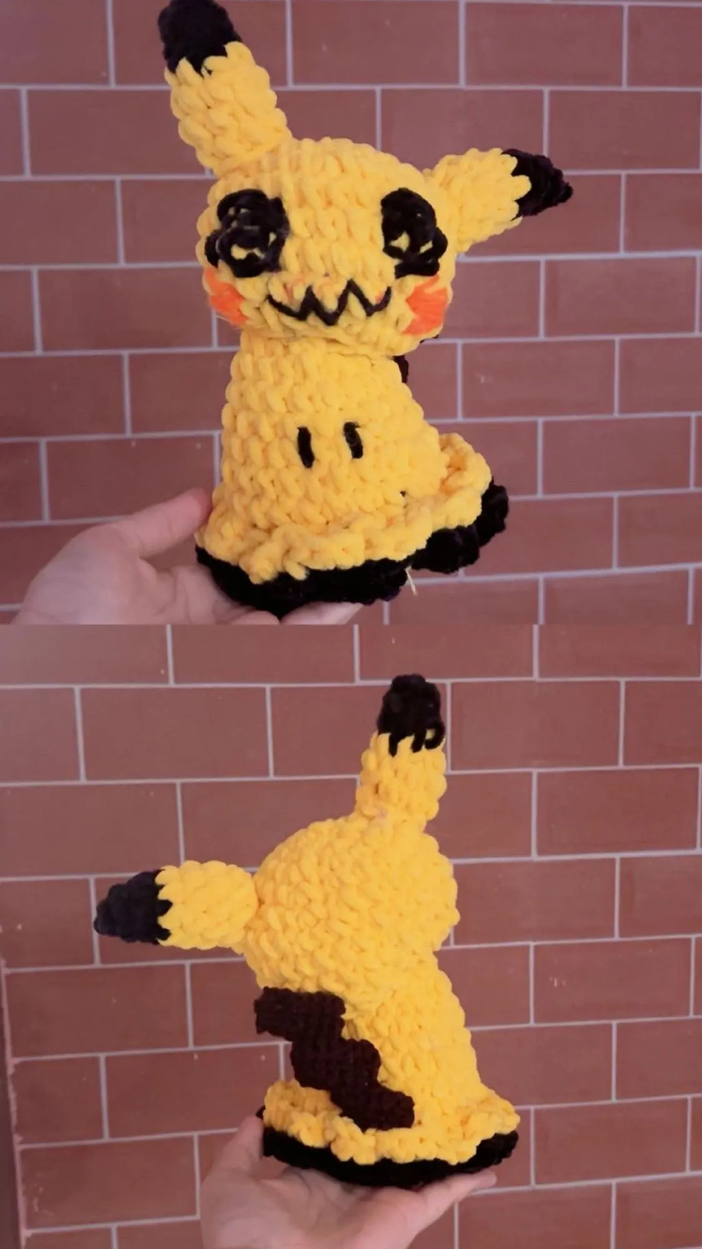Handmade Crochet Mimikyu Plush – Spooky Cute Halloween Pokemon Inspired Amigurumi Toy