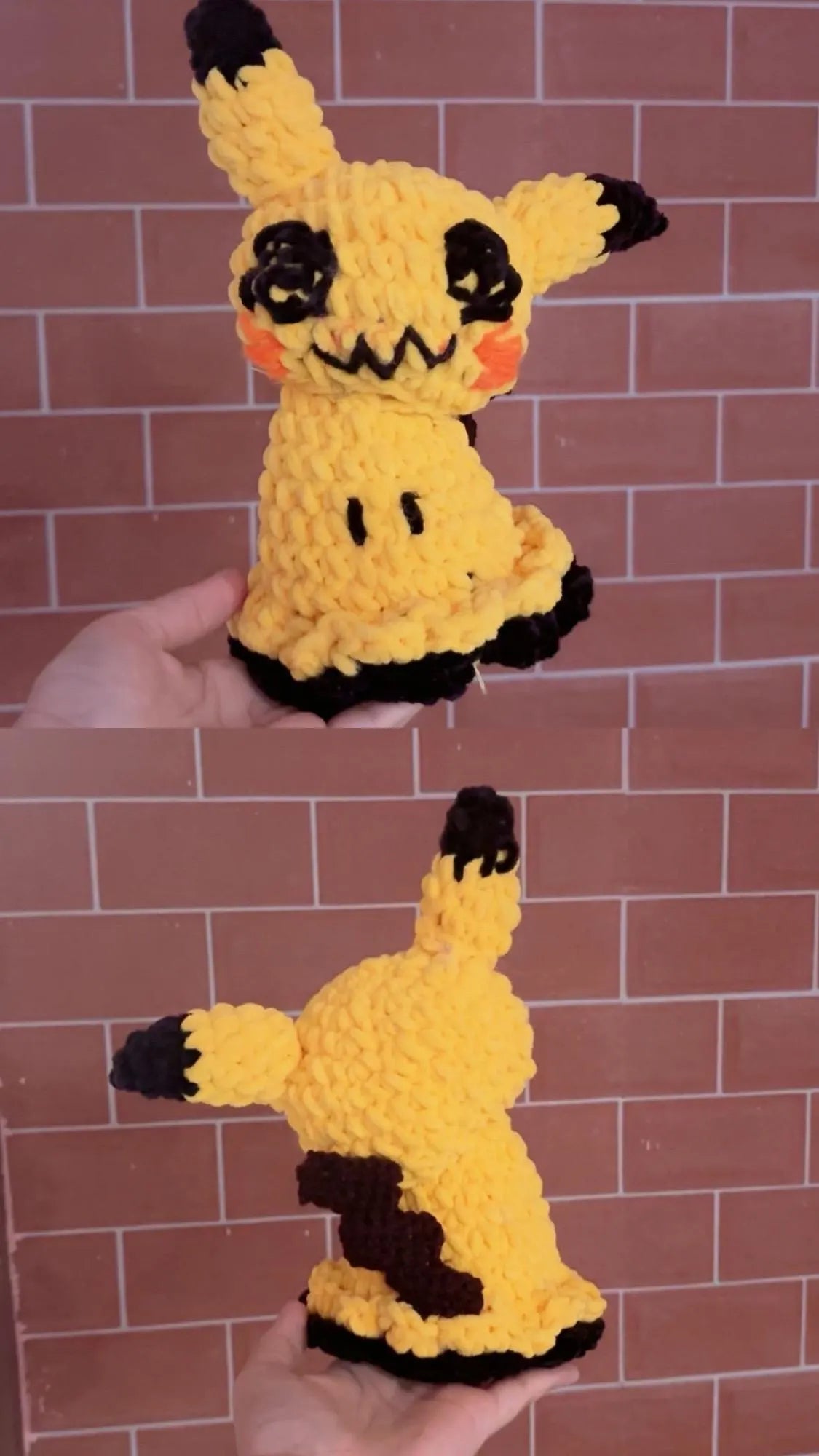 Handmade Crochet Mimikyu Plush – Spooky Cute Halloween Pokemon Inspired Amigurumi Toy
