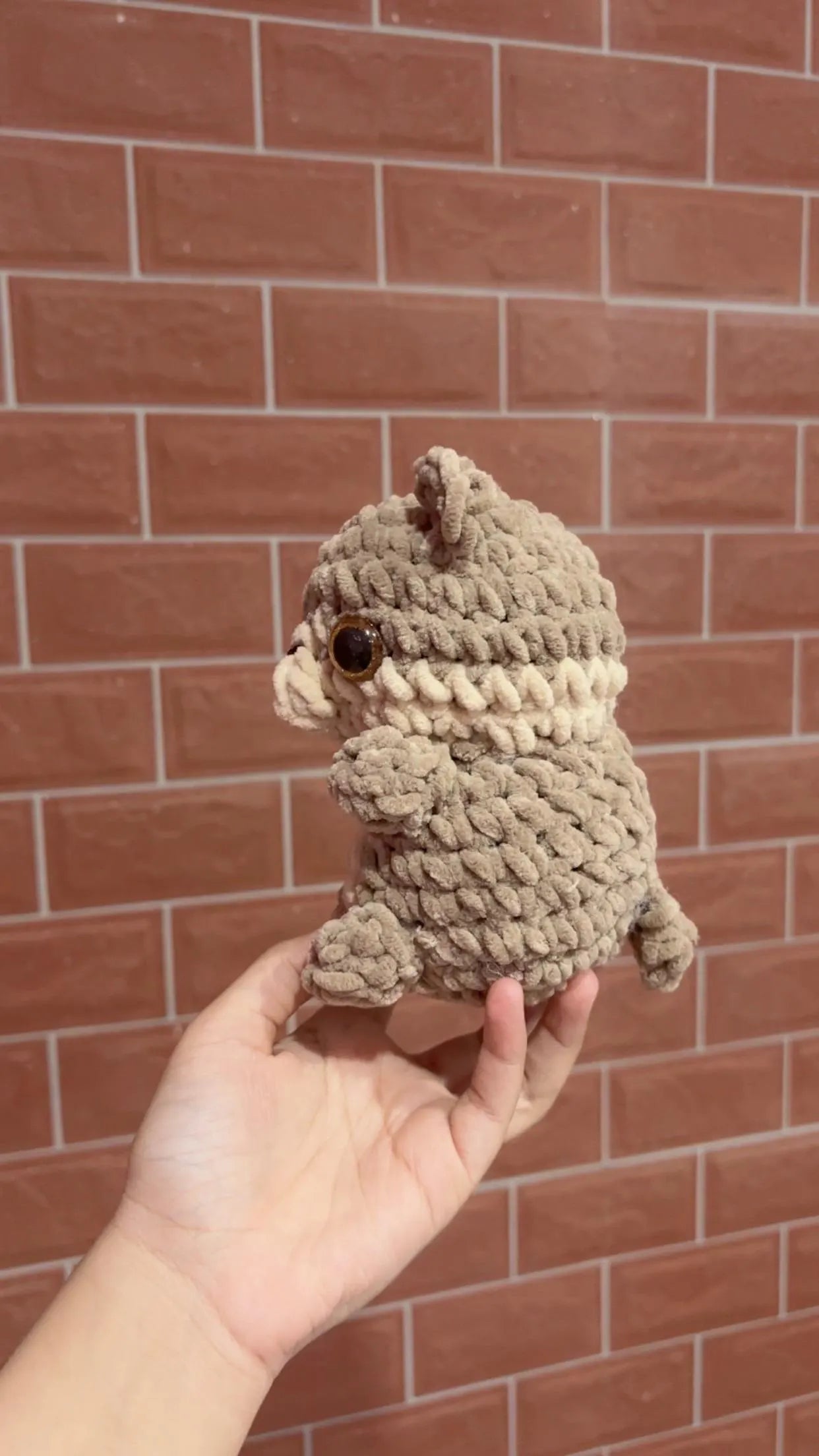 Crochet Otter Plushie: Handmade Chenille Stuffed Animal