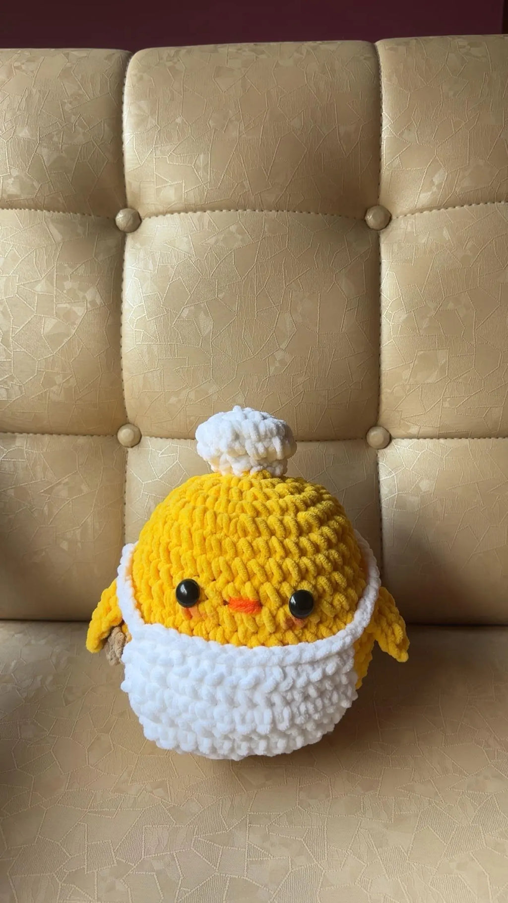 Crochet Chef Chick Plushie: Handmade Amigurumi Stuffed Animal
