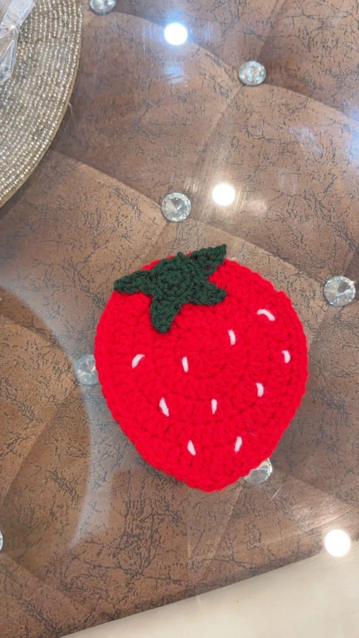 Handmade Crochet Fruit Coasters – Strawberry, Watermelon & Lemon Set