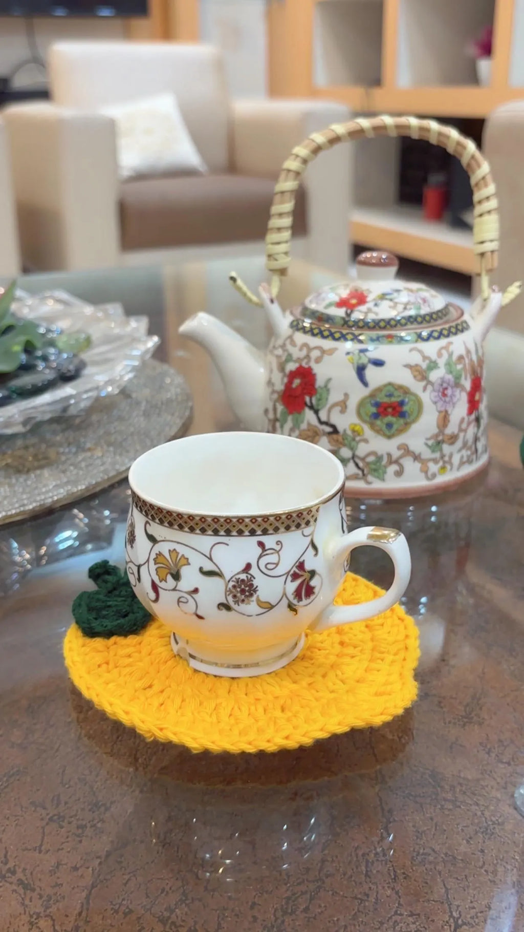 Handmade Crochet Fruit Coasters – Strawberry, Watermelon & Lemon Set