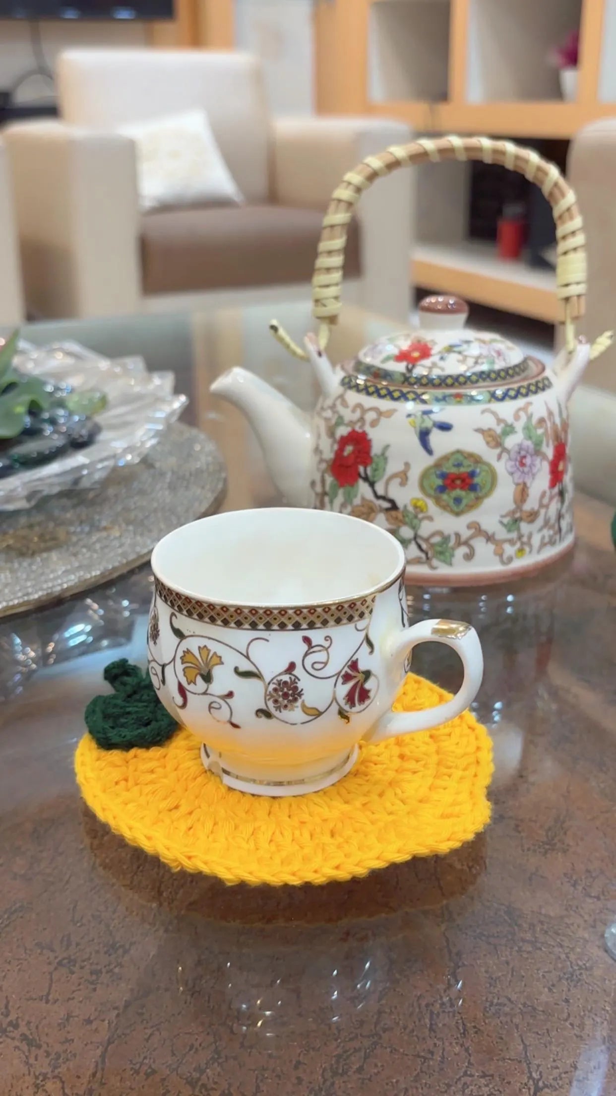 Handmade Crochet Fruit Coasters – Strawberry, Watermelon & Lemon Set