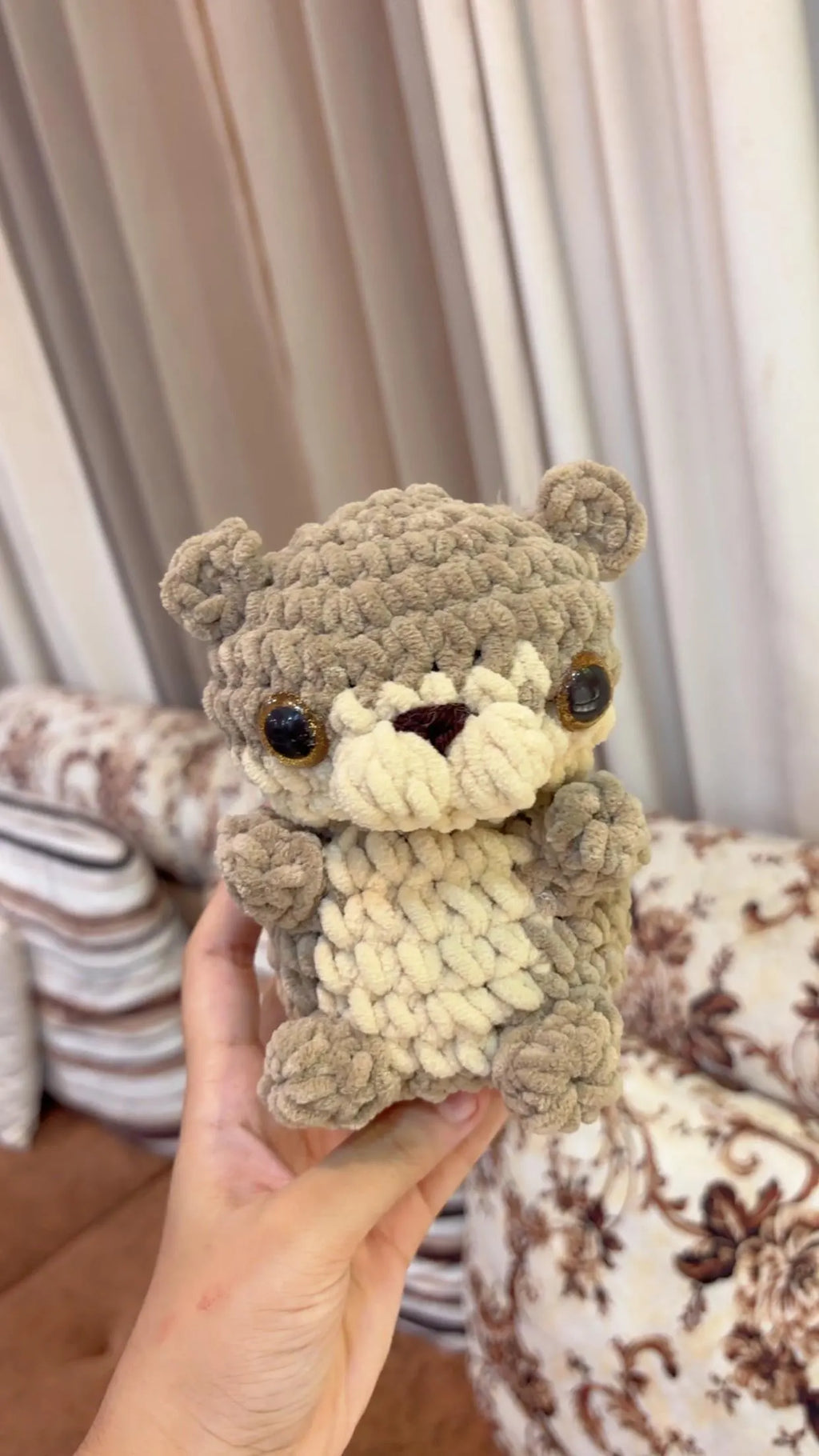 Crochet Otter Plushie: Handmade Chenille Stuffed Animal