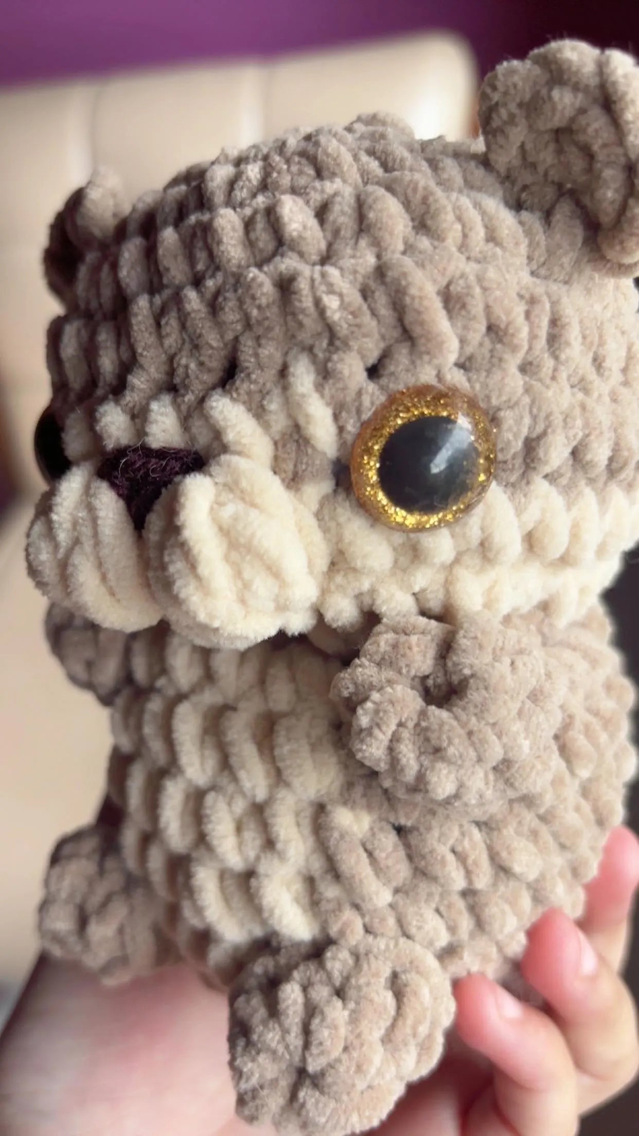 Crochet Otter Plushie: Handmade Chenille Stuffed Animal